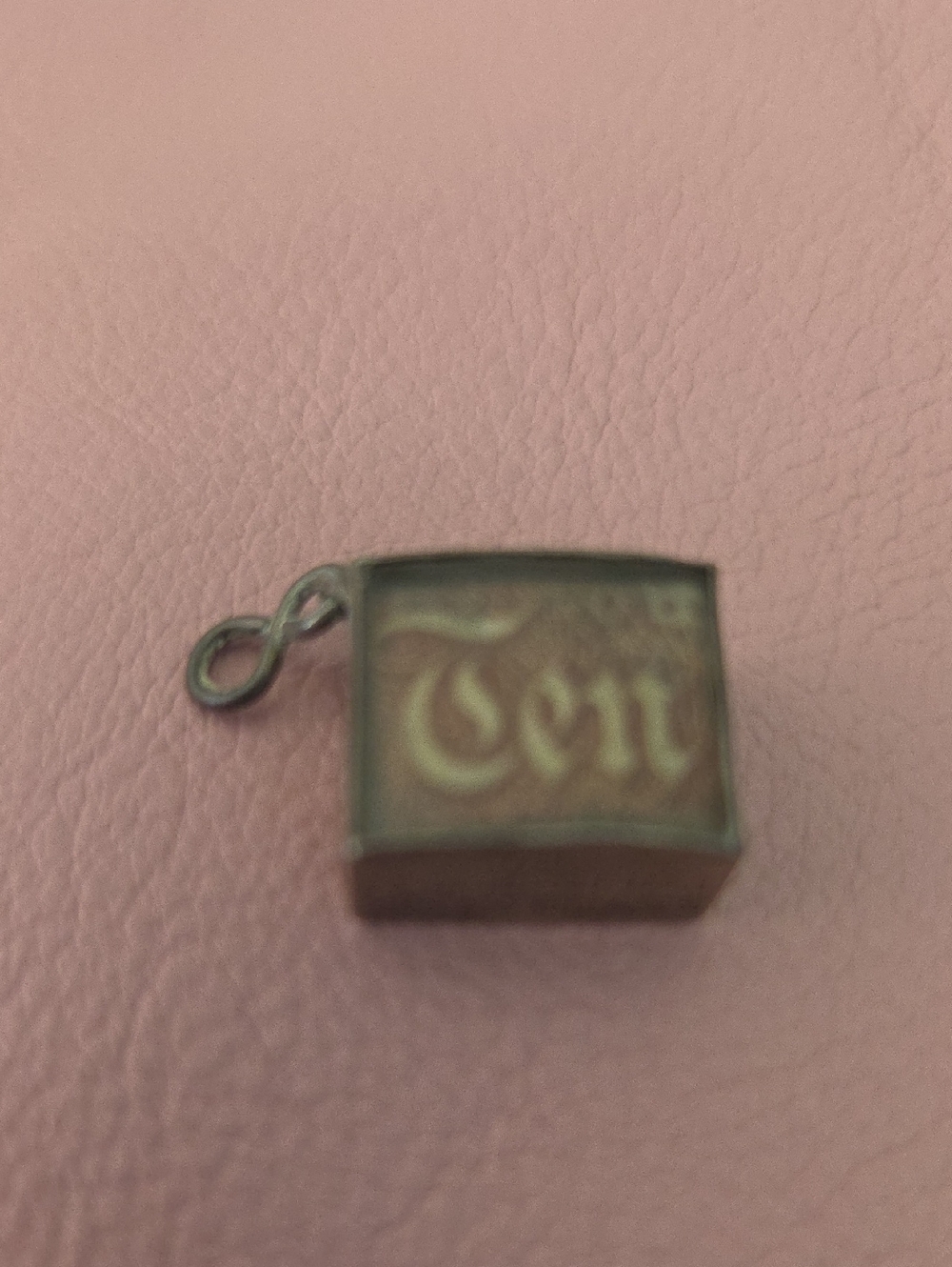 Vintage 'Ten' Block Charm in Sterling Silver